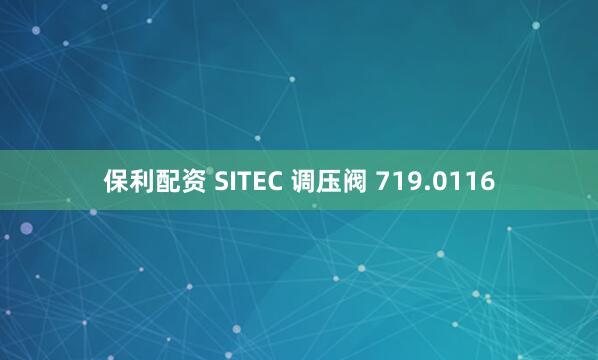 保利配资 SITEC 调压阀 719.0116